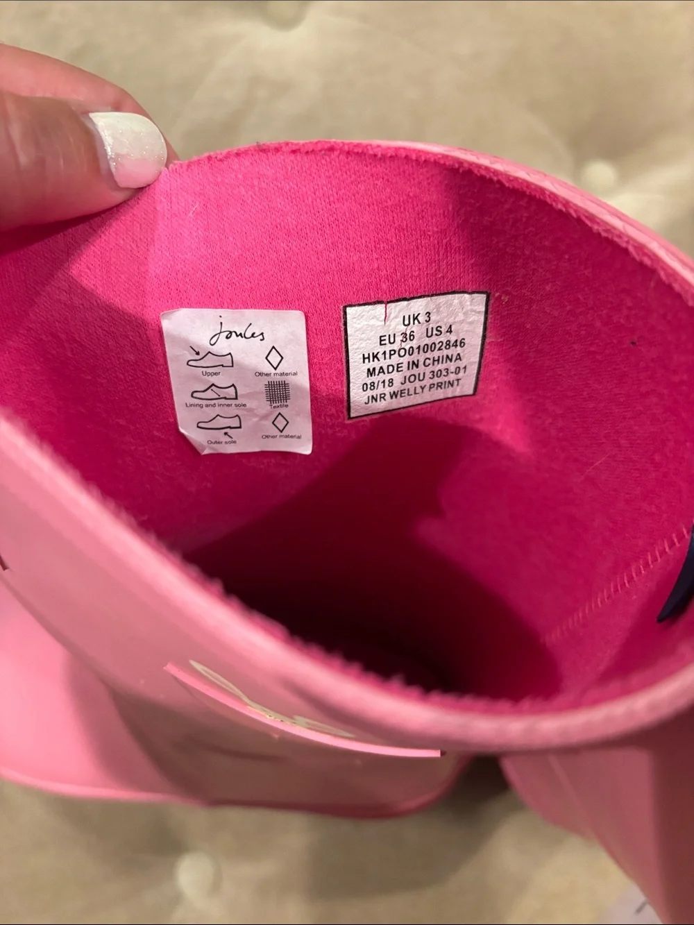 Joules Pink Kids' Rain Boots